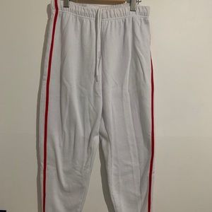 White & red sweatpants